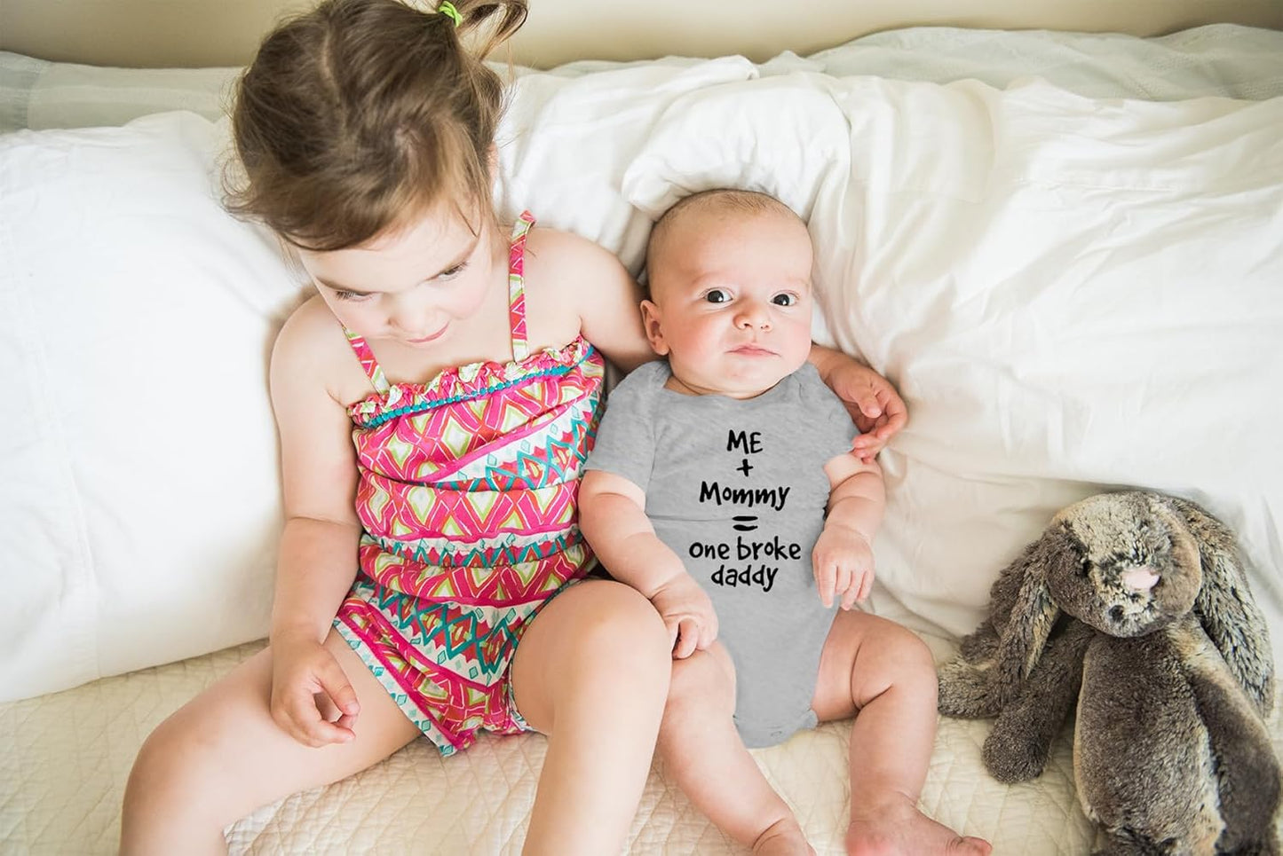 Me + Mommy = One Broke Daddy Baby Bodysuit Cute Newborn Outfit Infant Girl Clothes Boy Romper