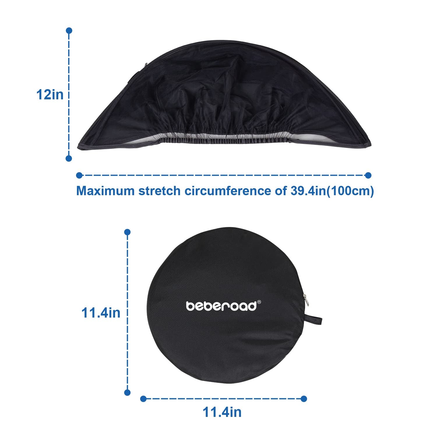 2-In-1 Car Seat Canopy - Universal Baby Car Seat Cover with Sunshade & Mesh Prot