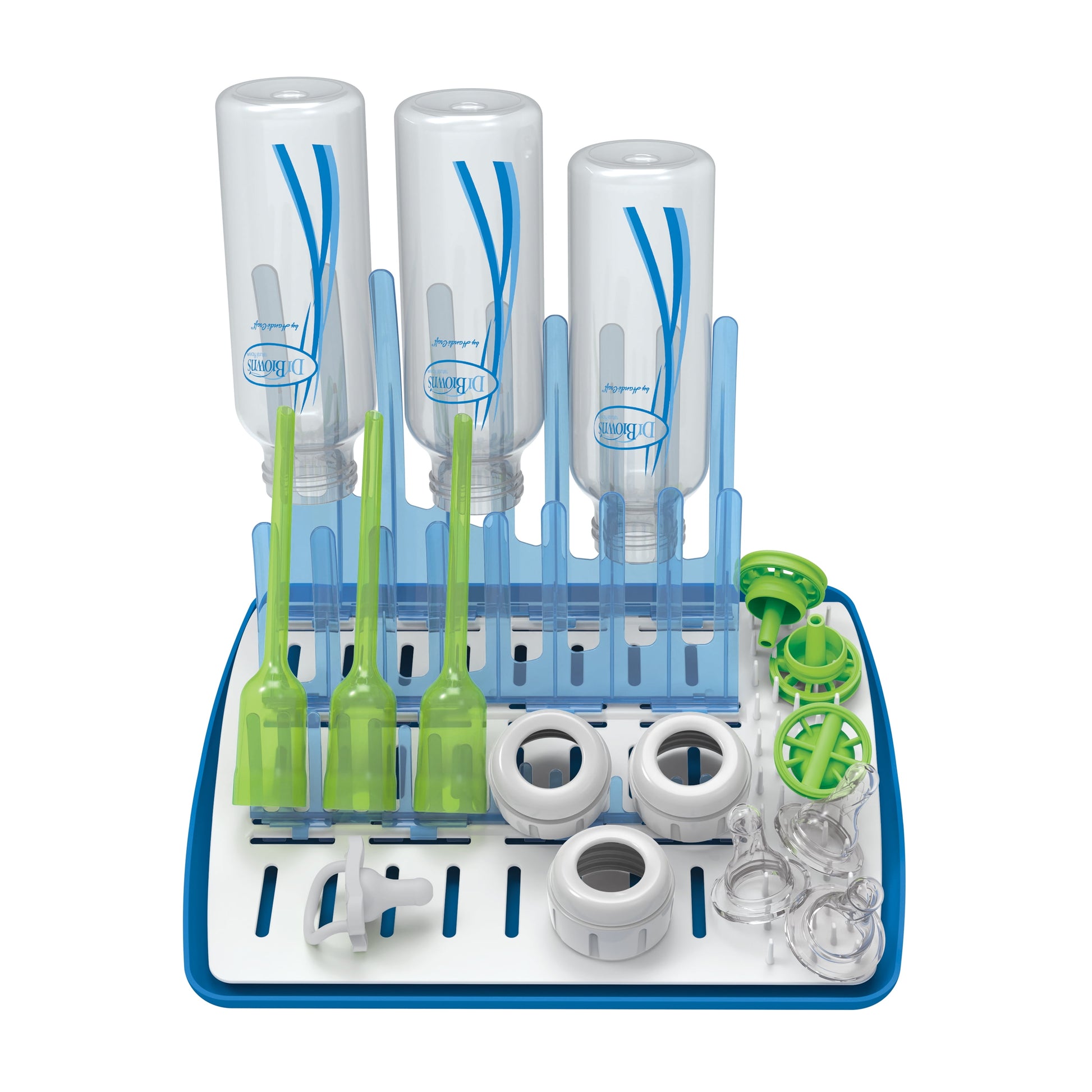 Folding Baby Bottle Drying Rack for Easy Storage, Dry Baby Essentials, BPA Free, Blue