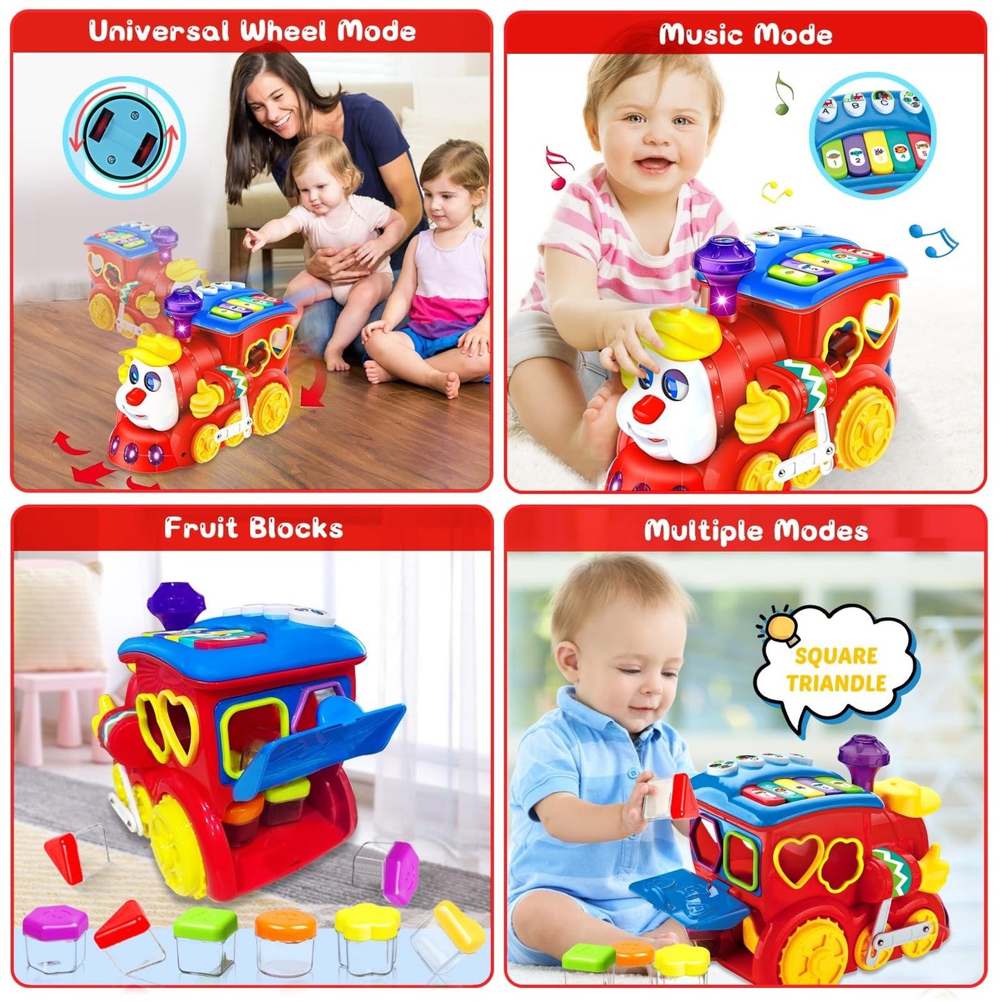 Baby Toys for 1 Year Old Boy Girl Gift Musical Train Baby Toys 6-12 12-18 Mon...