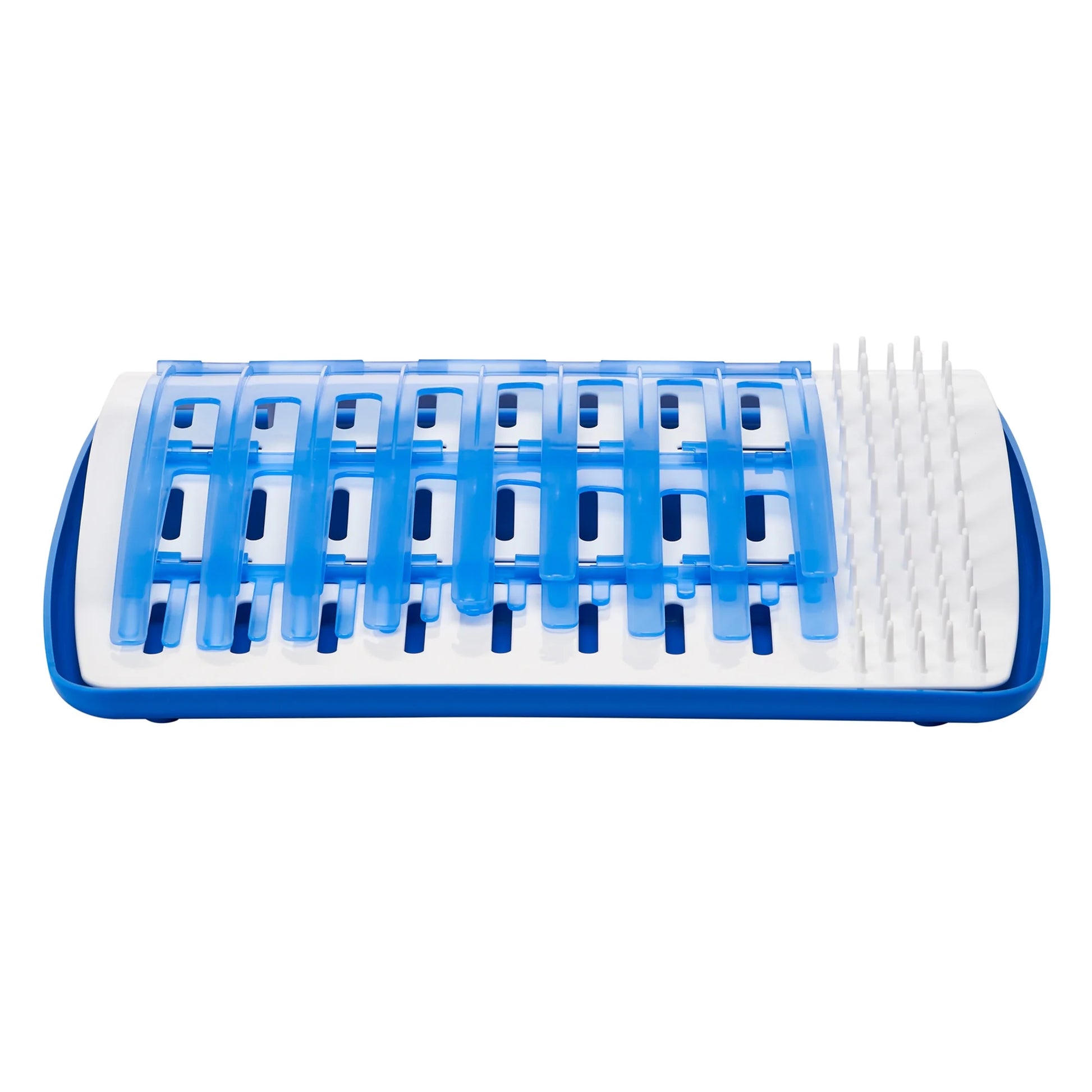 Folding Baby Bottle Drying Rack for Easy Storage, Dry Baby Essentials, BPA Free, Blue