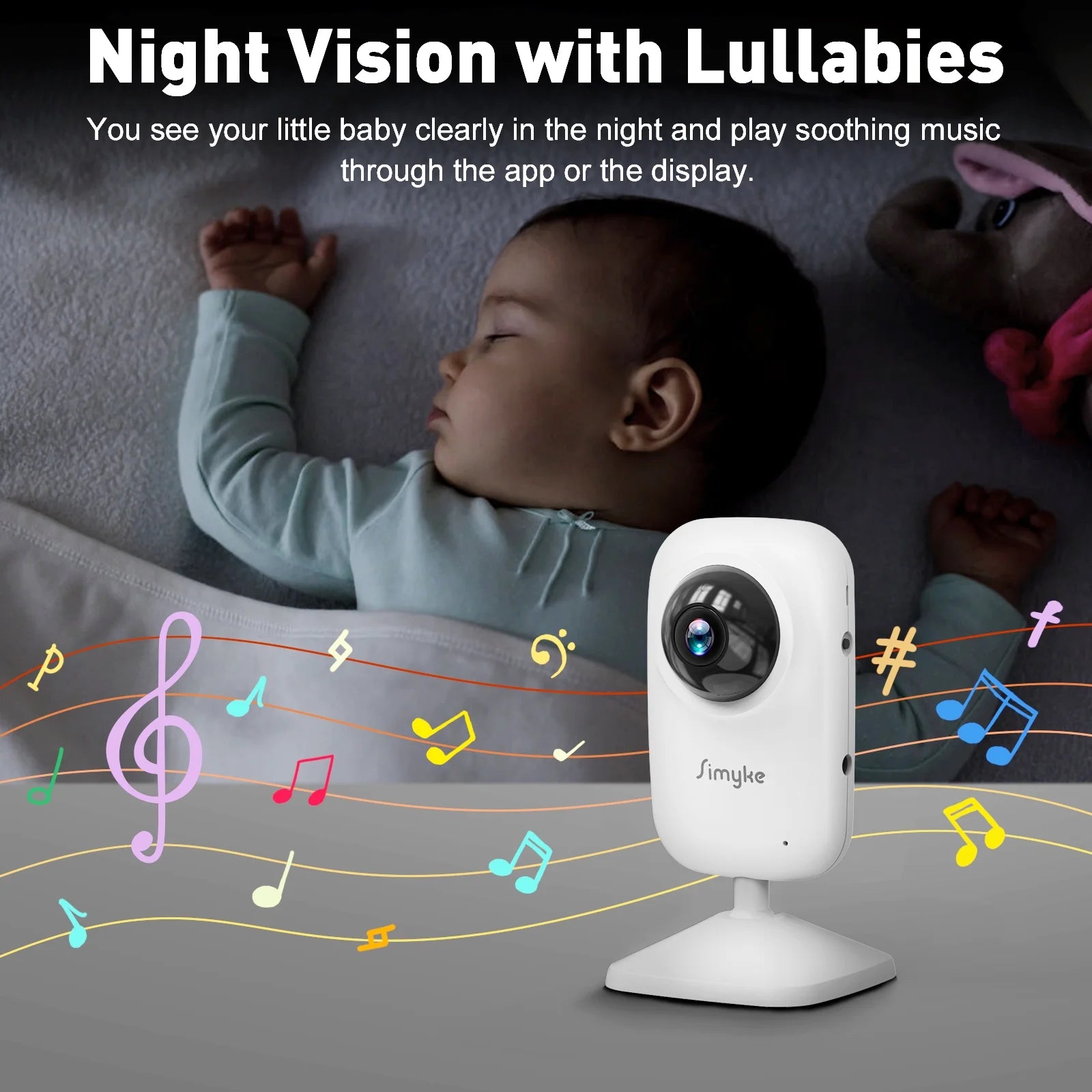 Dual Camera Video Baby Monitor, 2.8" LCD, Wireless, Night Vision, 2-Way Audio, App Access, 1200Ft Range, Feeding Timer, Temperature Sensor, Portable for Home Use
