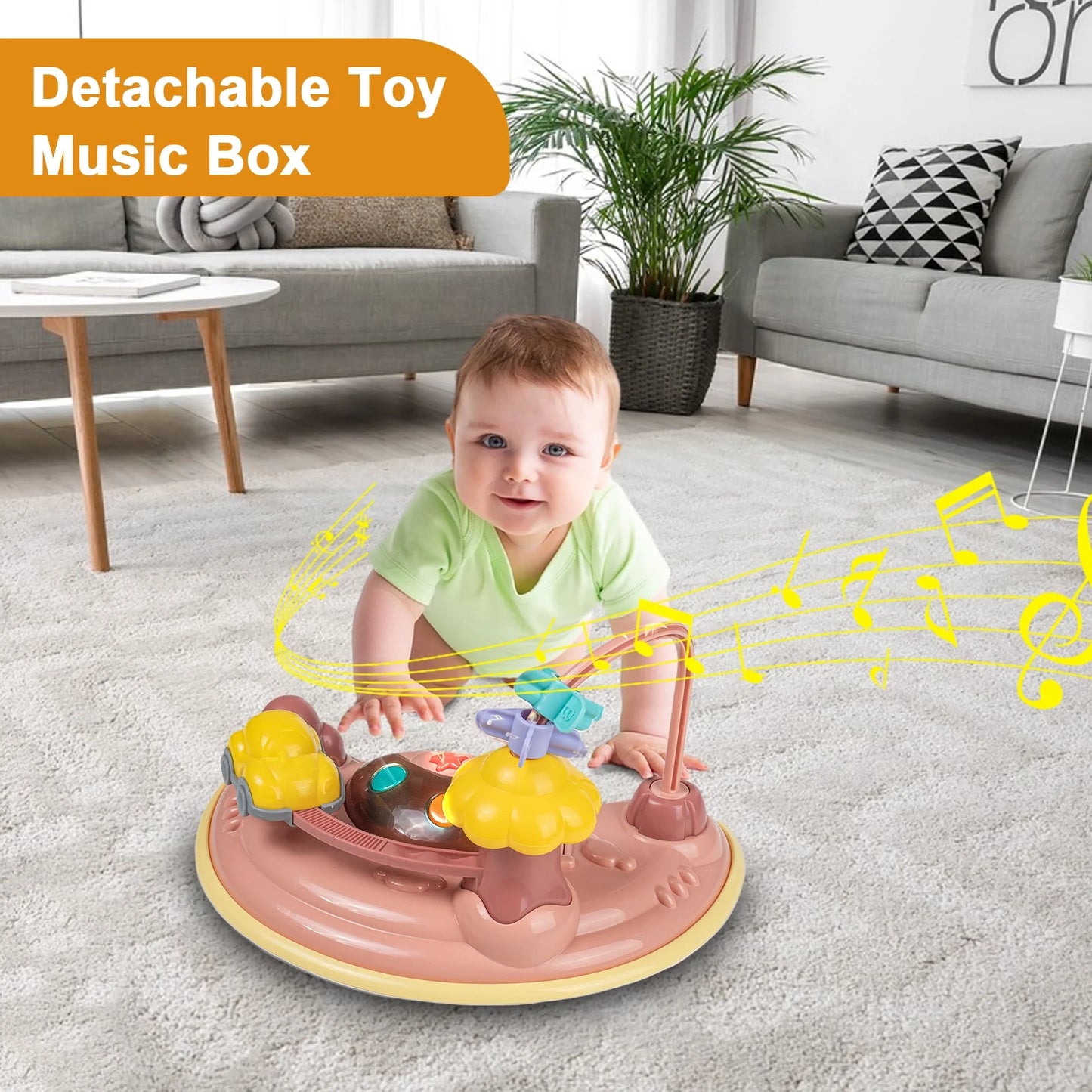 5-In-1 Baby Walker with Wheels,Infant Toddler Walkers Bouncer for Boys Girls,Pink