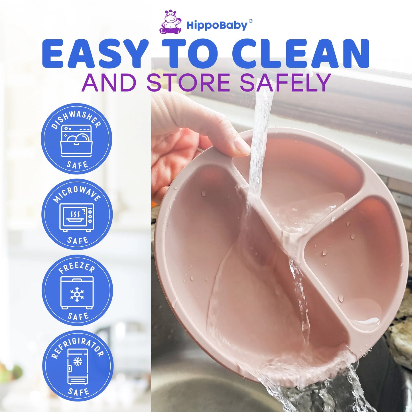 Baby Led Weaning Supplies | 10 Piece Silicone Feeding Set | Baby Toddler Bib Cup Divided Plate and Bowl Self Feeding Spoons Dish Set | Toddler Feeding Supplies (Rose Quartz)