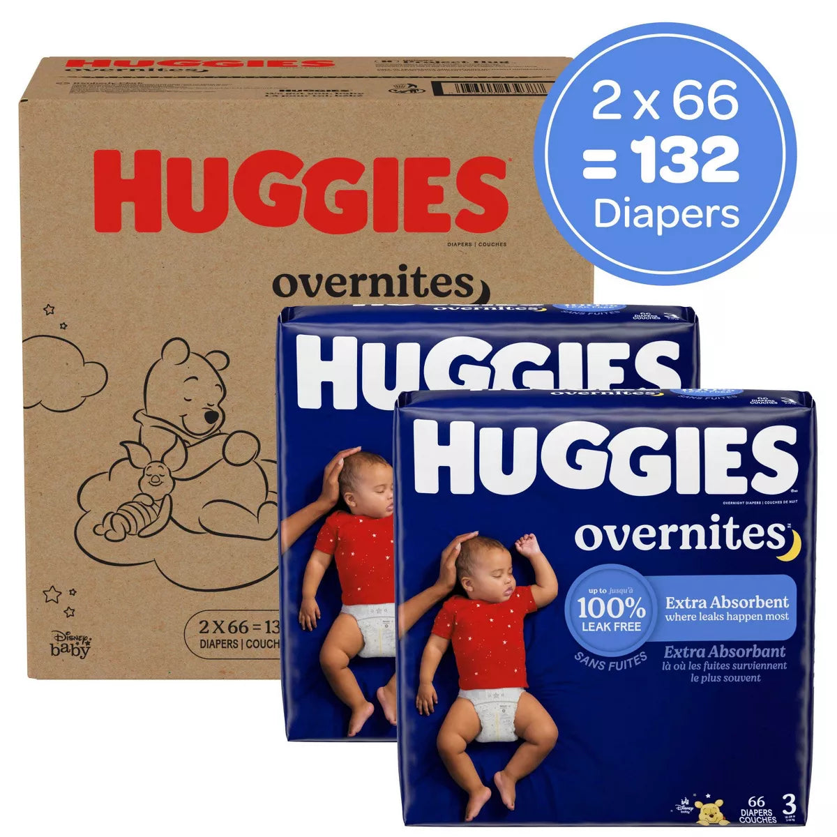 Huggies Overnites Nighttime Baby Diapers – (Select Size and Count)