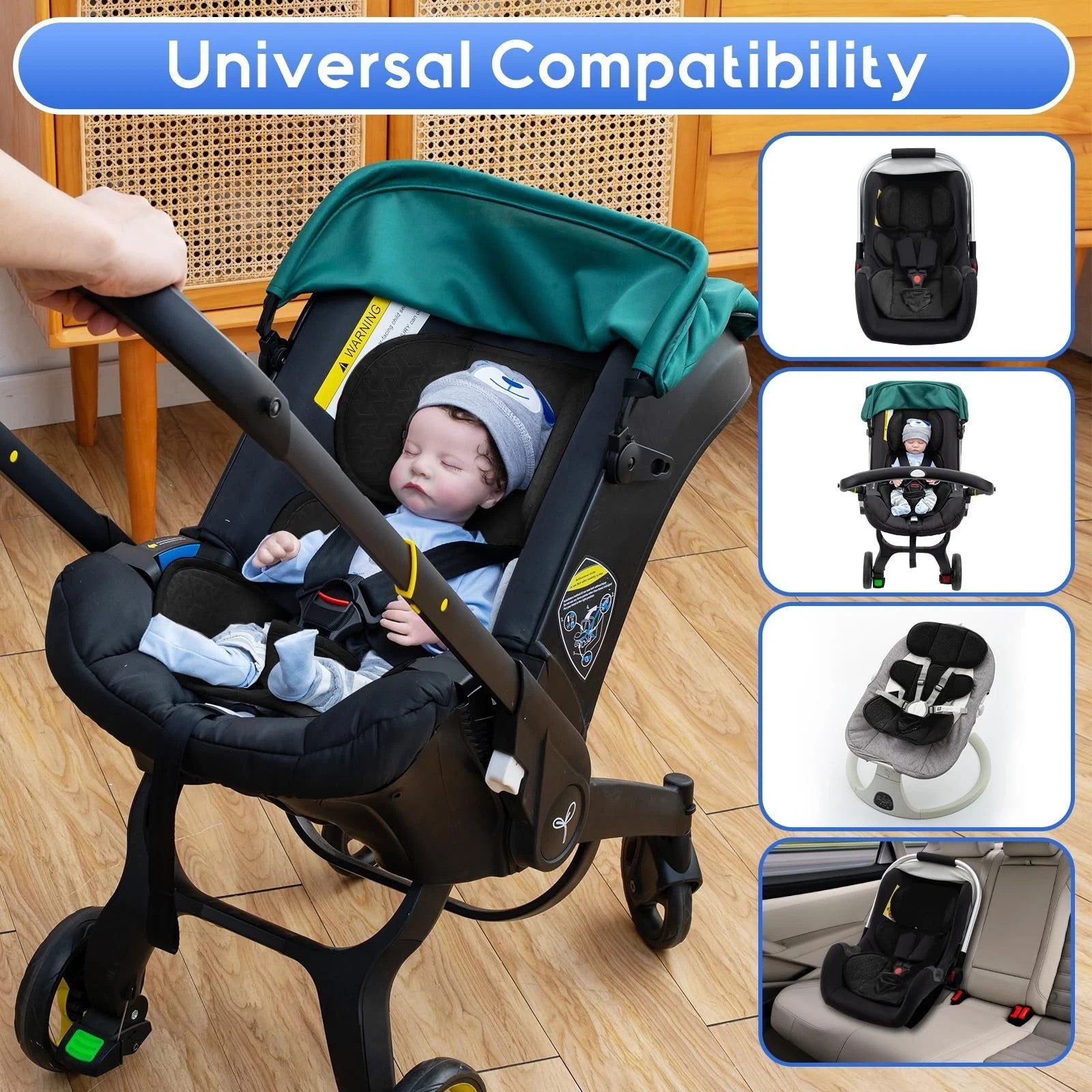 Infant Insert for Doona, Thickened Baby Car Seat Head & Body Support, Universal