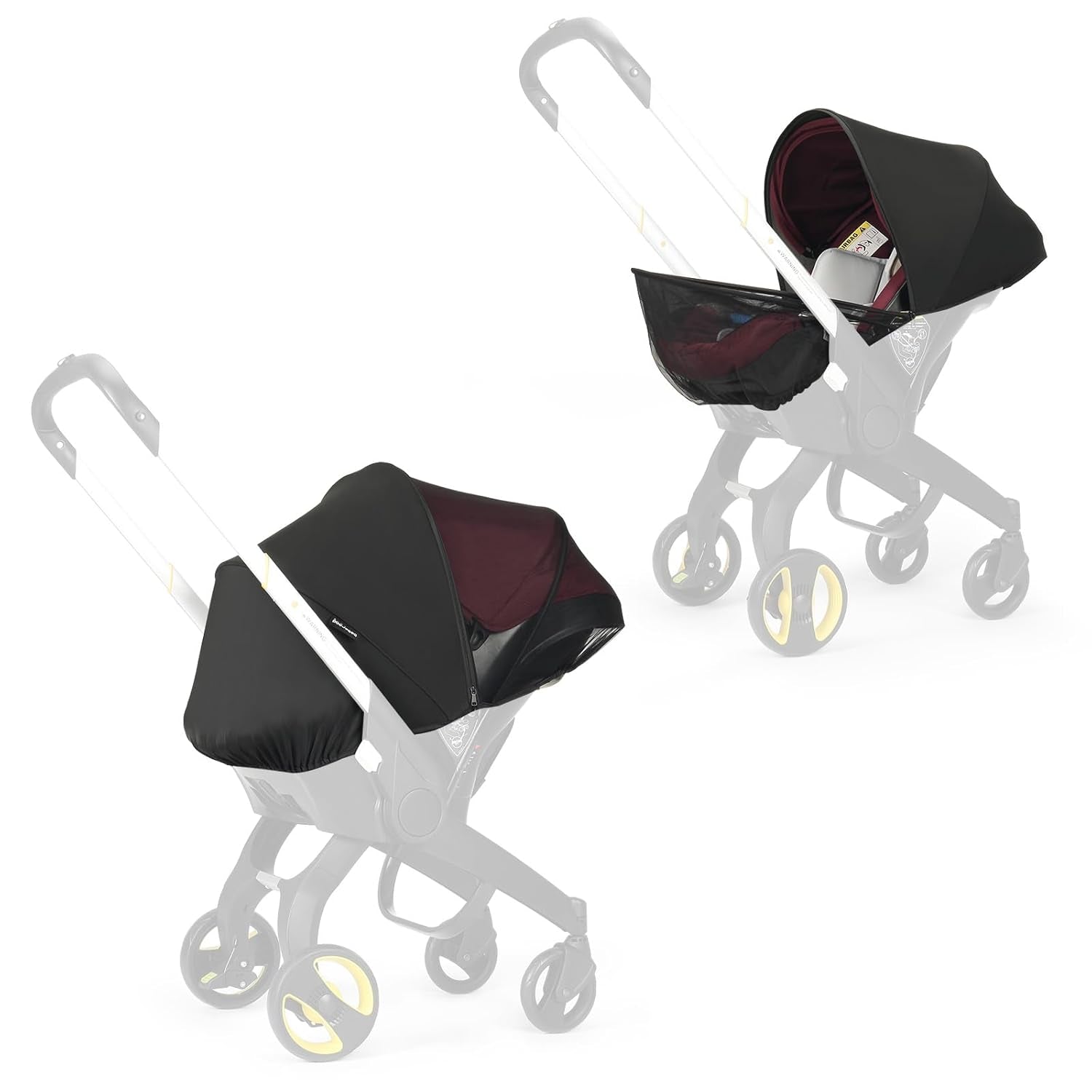 2-In-1 Car Seat Canopy - Universal Baby Car Seat Cover with Sunshade & Mesh Prot