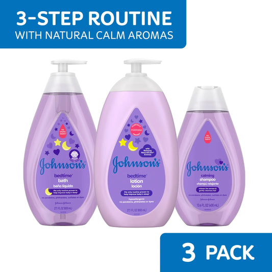 Johnson’S Baby Bedtime Routine Set: Bath, Shampoo, & Baby Lotion, 3 Items
