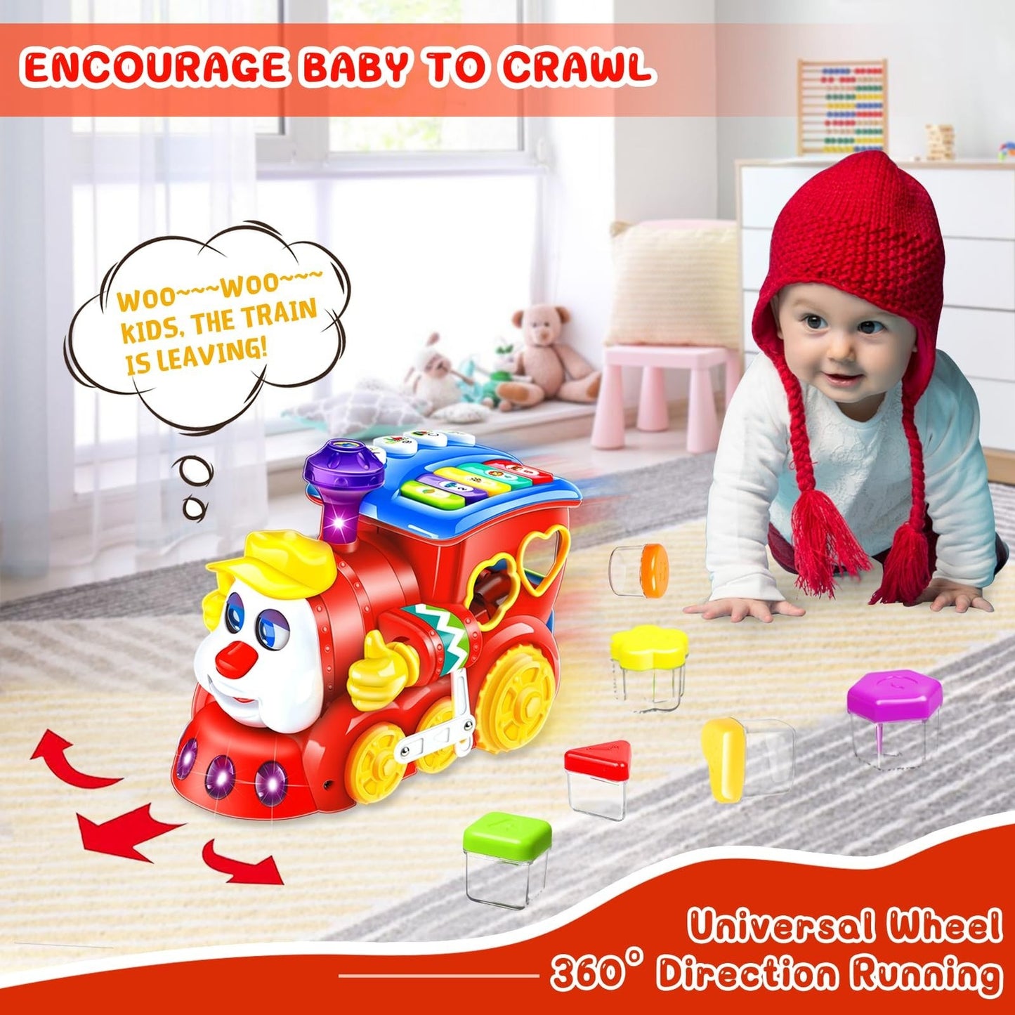 Baby Toys for 1 Year Old Boy Girl Gift Musical Train Baby Toys 6-12 12-18 Mon...