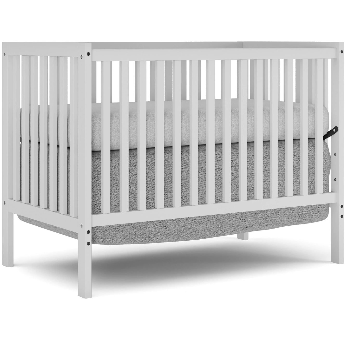 5 in 1 Convertible Baby Crib, Wood Convertible Crib Toddler Bed with Wood Legs, Converts from Baby Crib to Toddler Bed, Fits Standard Full-Size Crib Mattress, Easy to Assemble, White