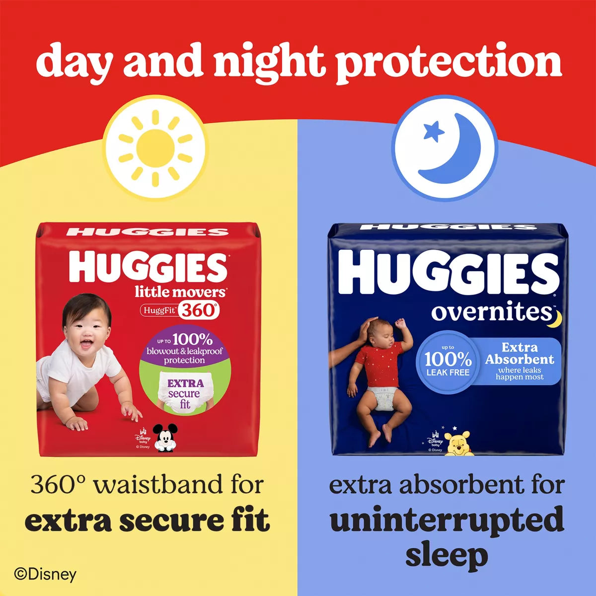 Huggies Overnites Nighttime Baby Diapers – (Select Size and Count)