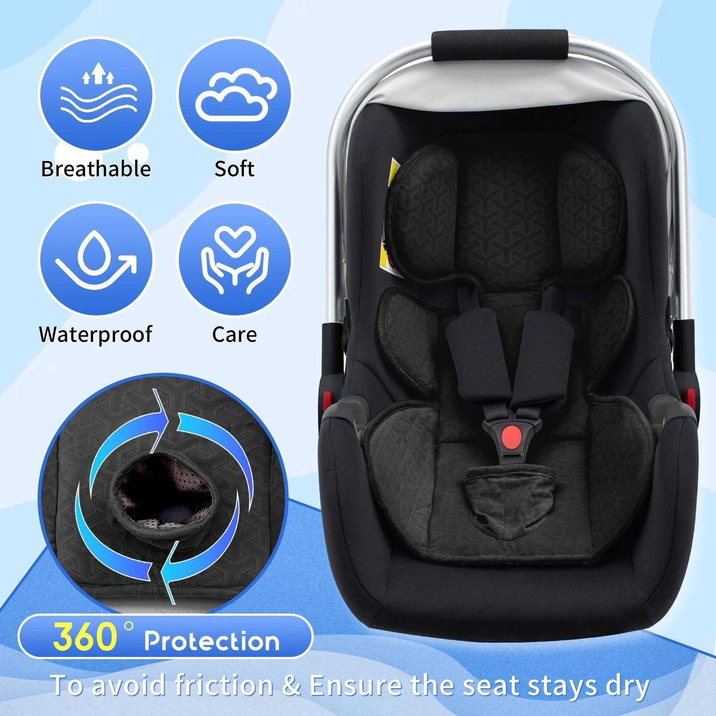 Infant Insert for Doona, Thickened Baby Car Seat Head & Body Support, Universal