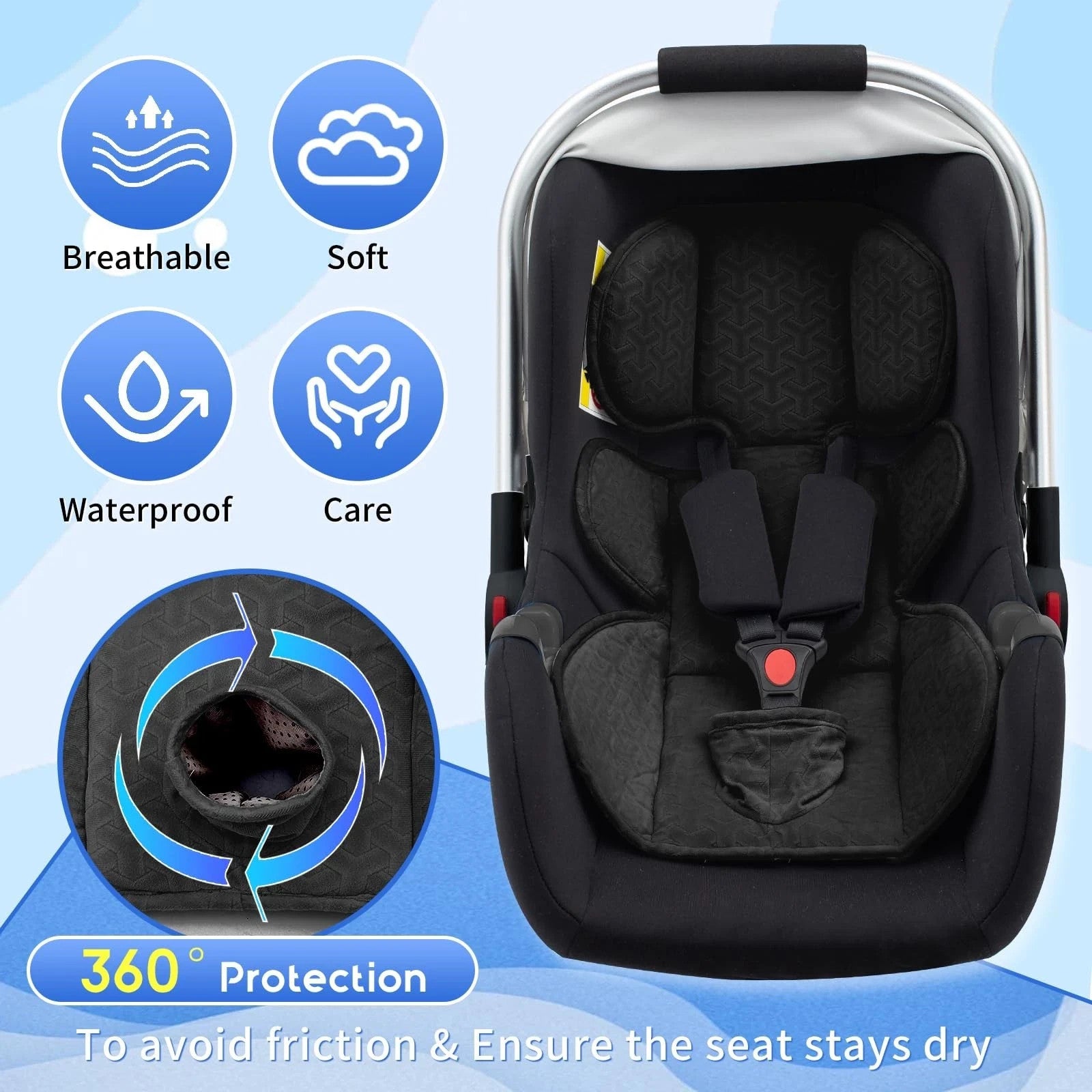 Infant Insert for Doona, Thickened Baby Car Seat Head & Body Support, Universal