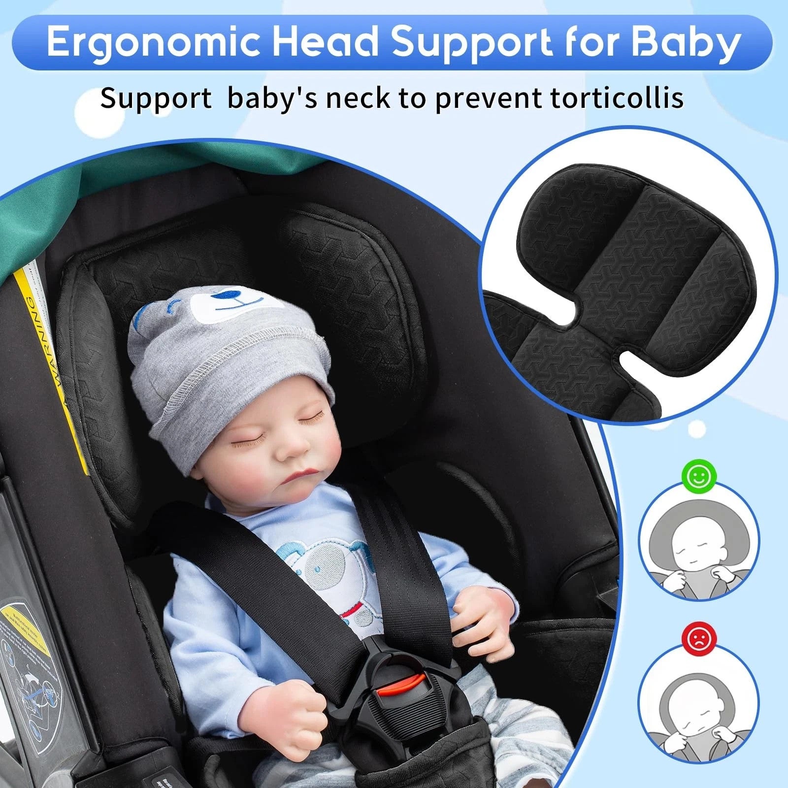 Infant Insert for Doona, Thickened Baby Car Seat Head & Body Support, Universal
