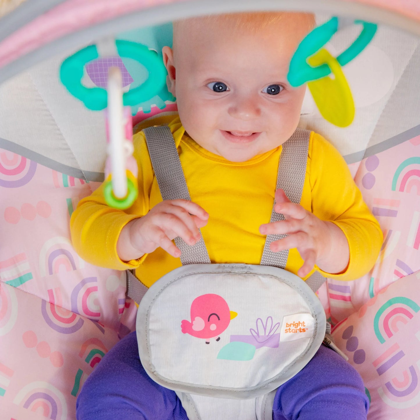 Pink Paradise Portable Compact Baby Swing with Toys, Unisex, Newborn +