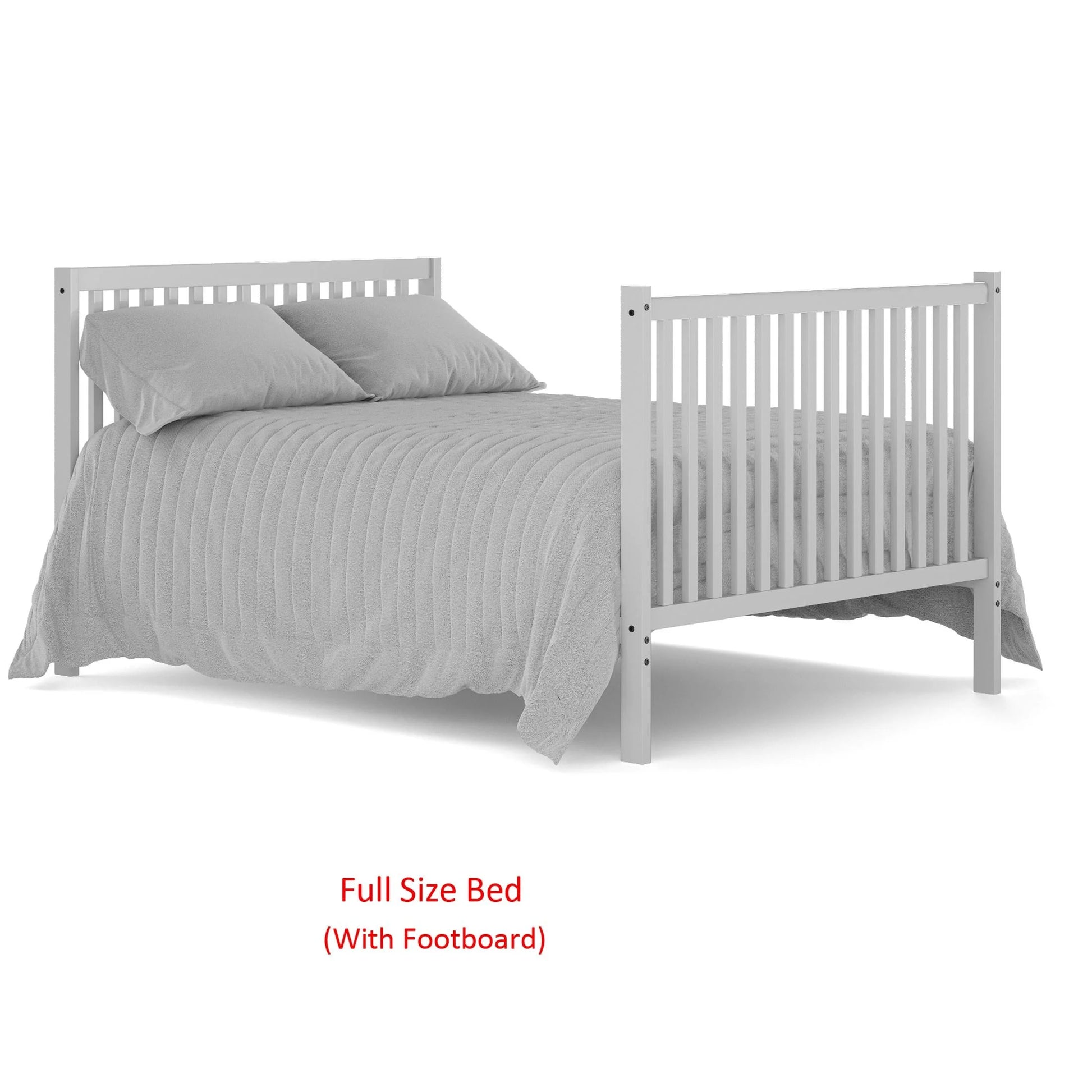 5 in 1 Convertible Baby Crib, Wood Convertible Crib Toddler Bed with Wood Legs, Converts from Baby Crib to Toddler Bed, Fits Standard Full-Size Crib Mattress, Easy to Assemble, White