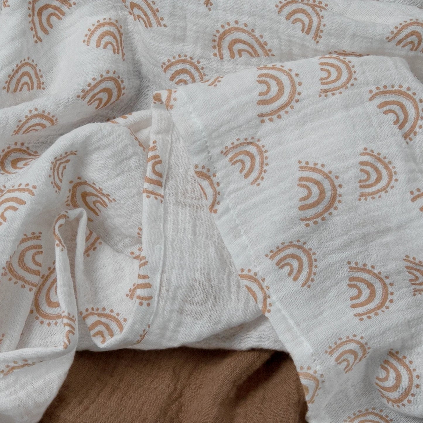 3-Pack Muslin Organic Cotton Swaddle Blankets for Newborn Infant Boys Girls 38"X40", Glorious Rainbow