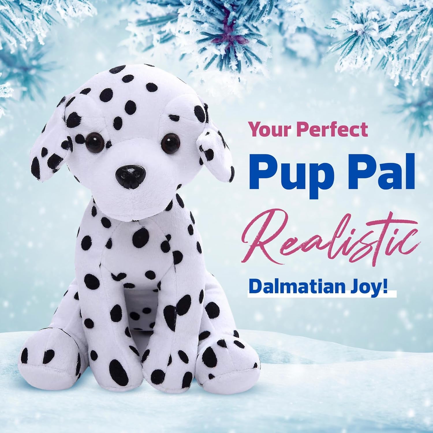 Realistic Stuffed Animal Toys Puppy Dog 10 Inches, Holiday Plush Figures for Kids, Babies to Play with (Dalmatian-10'')