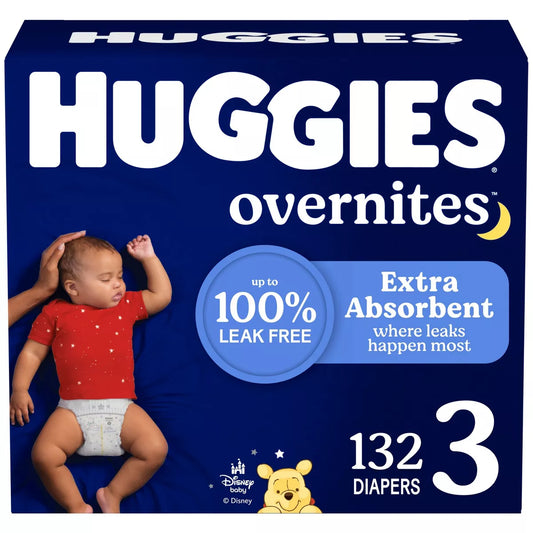 Huggies Overnites Nighttime Baby Diapers – (Select Size and Count)