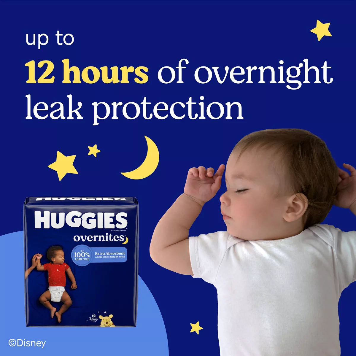 Huggies Overnites Nighttime Baby Diapers – (Select Size and Count)