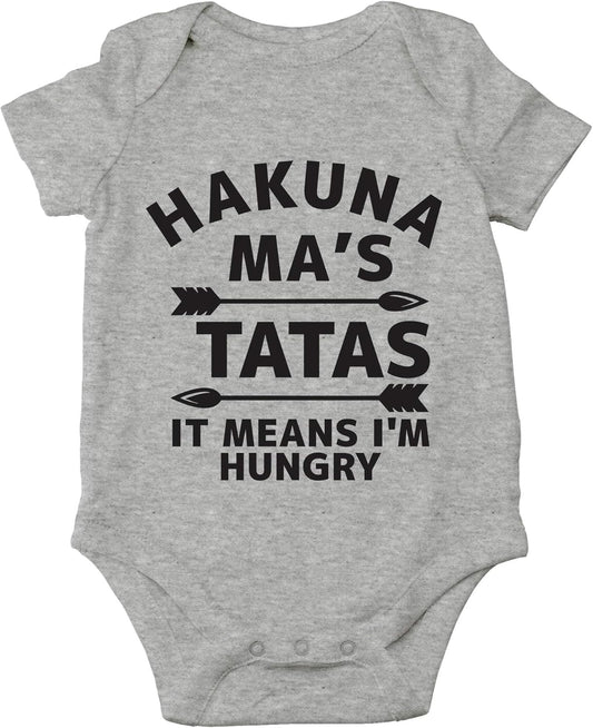 Hakuna Ma'S Tatas It Means I'M Hungry Baby Bodysuit Funny Cute Adorable Newborn Romper Clothing