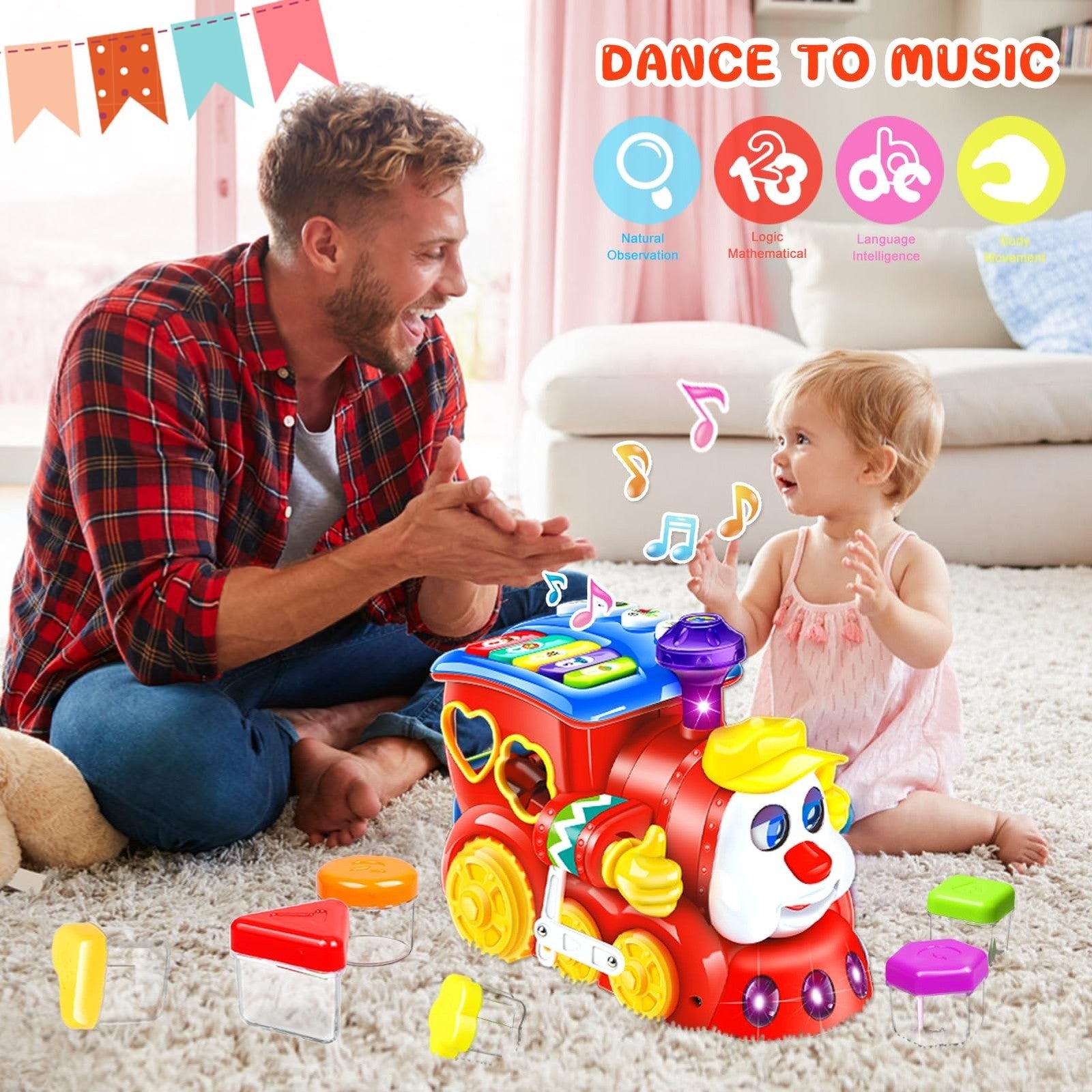 Baby Toys for 1 Year Old Boy Girl Gift Musical Train Baby Toys 6-12 12-18 Mon...