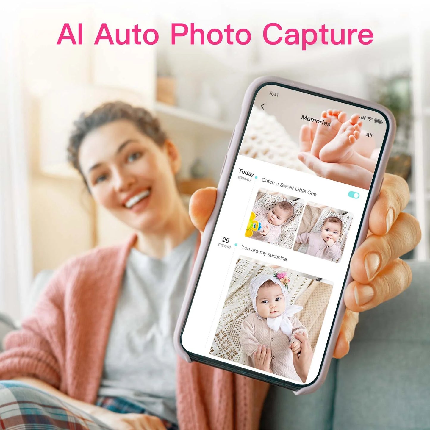 Smart Video Baby Monitor, 2.8" Display & 1080P Camera, Wifi/No Wifi Modes, Cry Detection, 2-Way Talk, VOX, 2500Mah Battery, Family Sharing