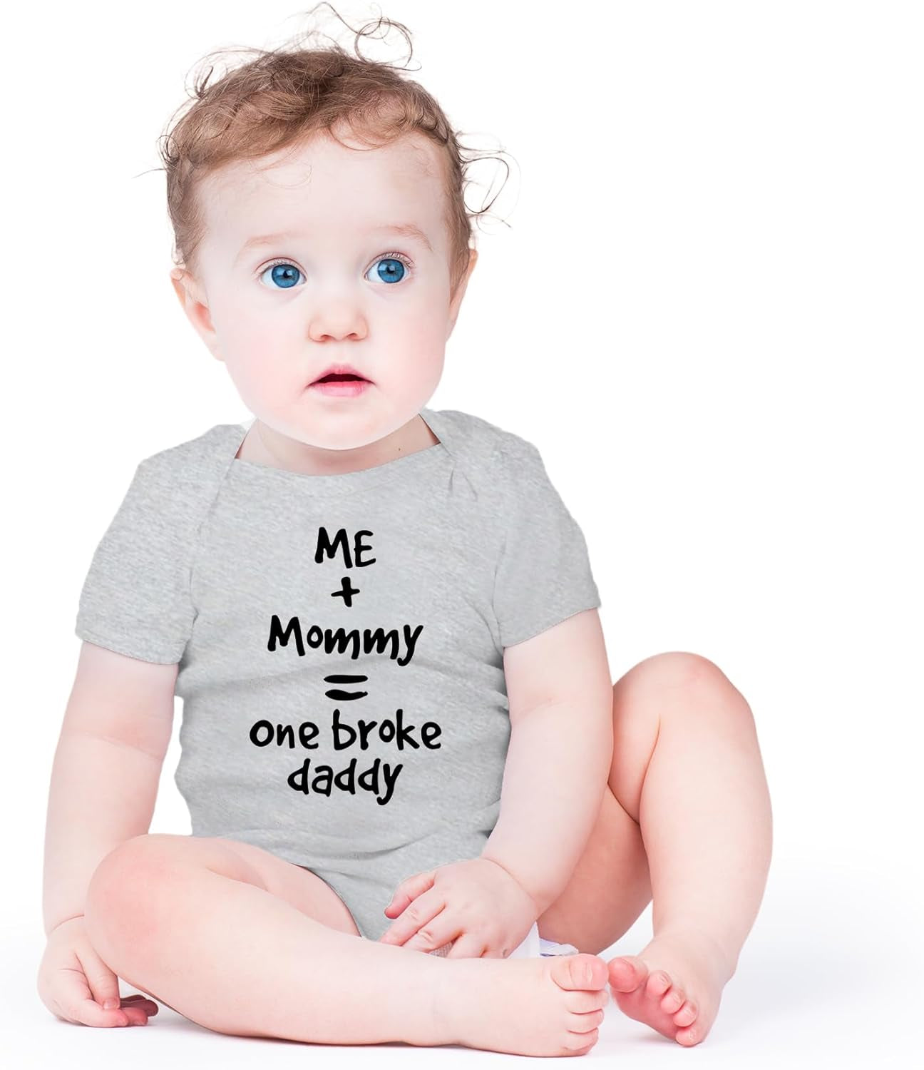 Me + Mommy = One Broke Daddy Baby Bodysuit Cute Newborn Outfit Infant Girl Clothes Boy Romper