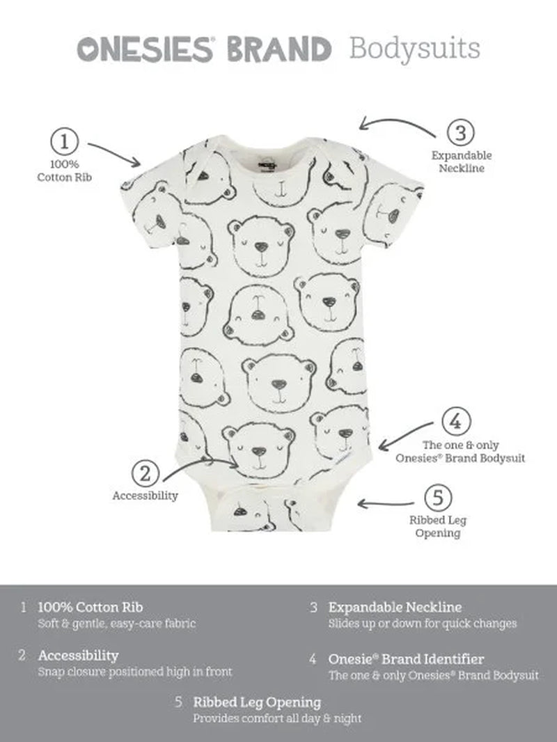 Brand Baby Boy Bodysuits, 8-Pack, Sizes Newborn - 12 Months