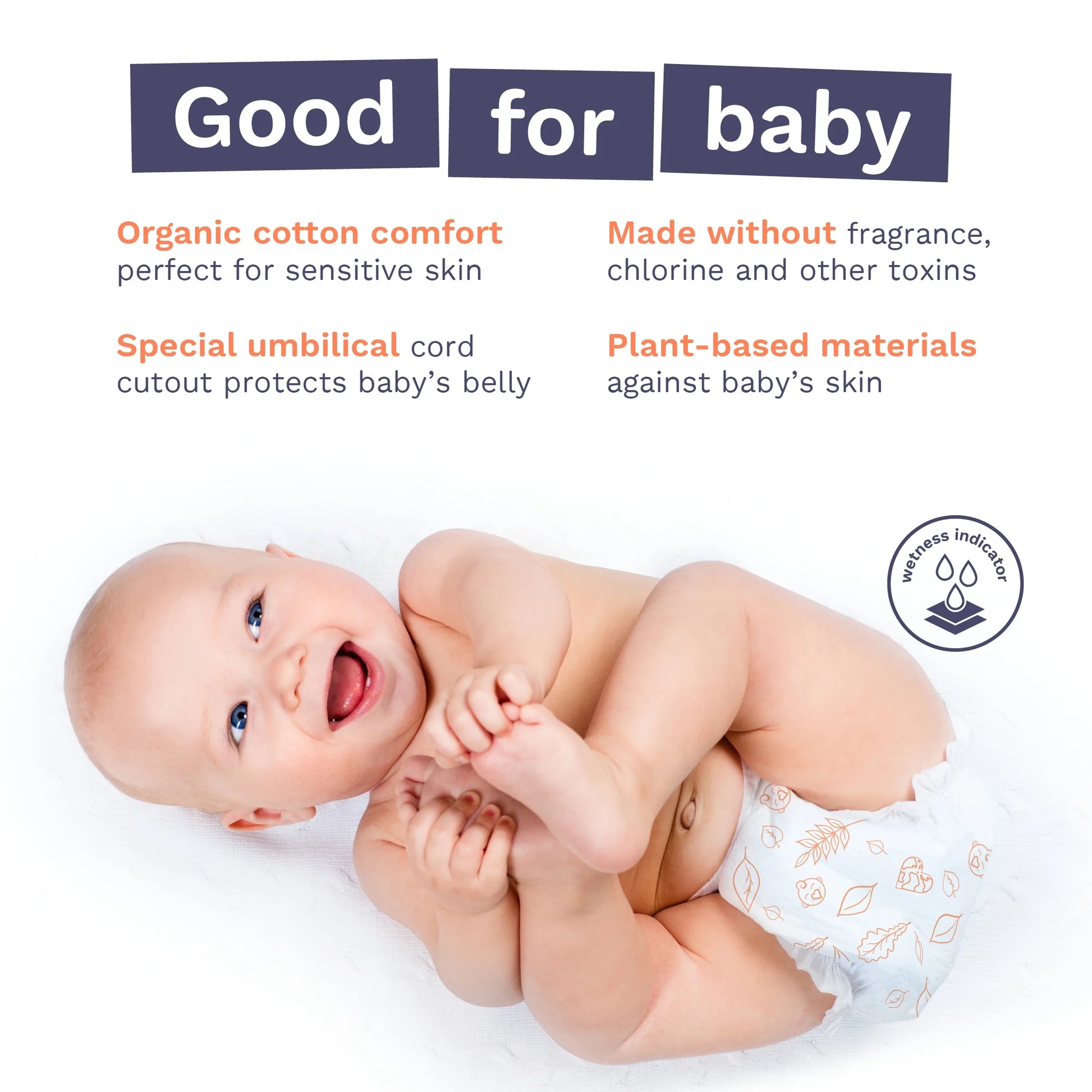 Sensitive Soft Sustainable Baby Diapers Size 1, 32 Count (Choose Your Size and Count)