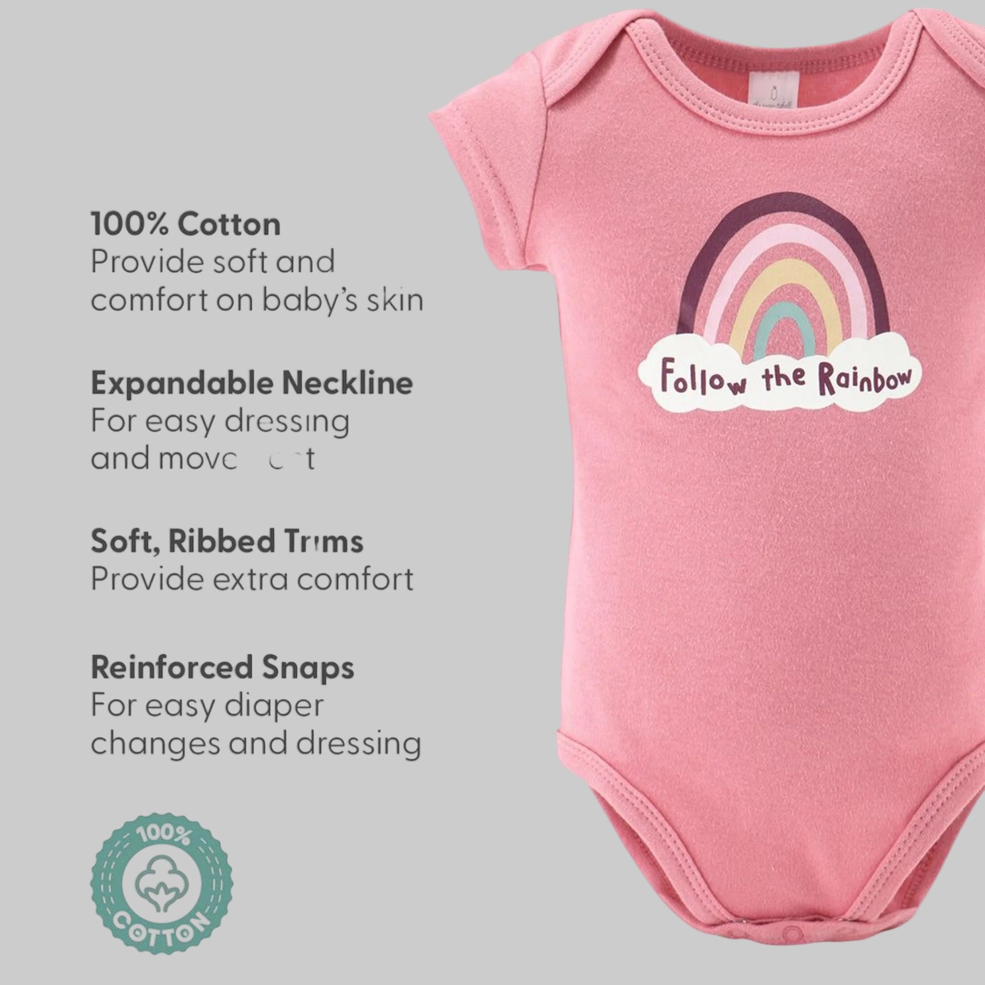 Newborn Layette Gift Set for Baby Girls, 23 Essential Pieces, Pink Rainbow Safari Animals, 0-3 Months